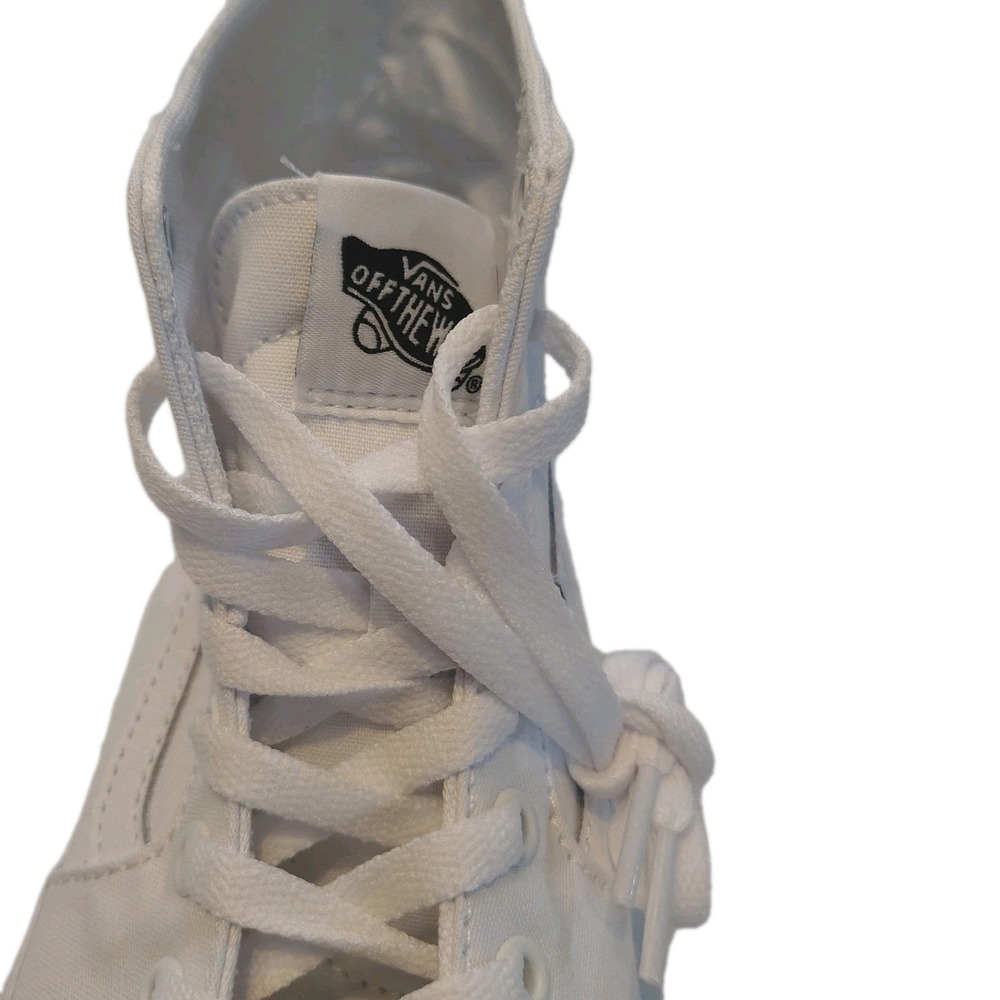 Vans Sk8 Hi Stacked Unisex Triple White Skate Shoes Canvas Platform NEW - Picture 7 of 16